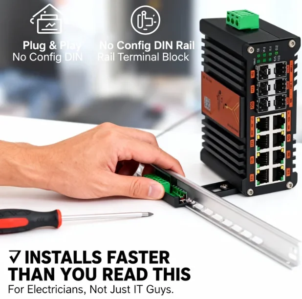 محول شبكة PoE مُدار L2+ صناعي  - مراجعة Sfp+ 10G Managed Switch 8 Port وسعره